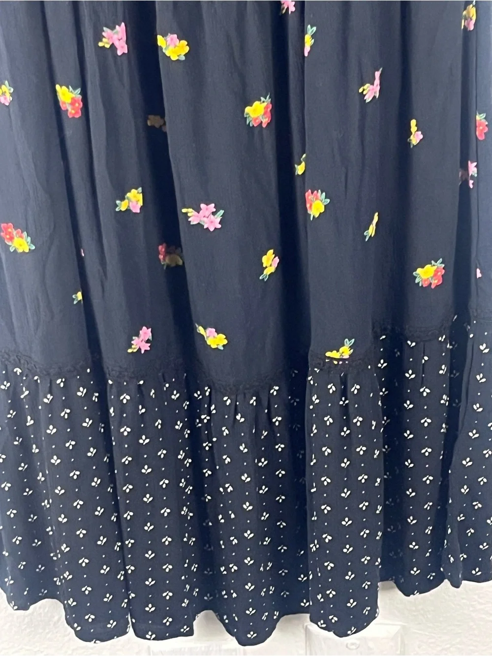 OLD NAVY Black Floral Mixed Prints Girls Dress Size Large